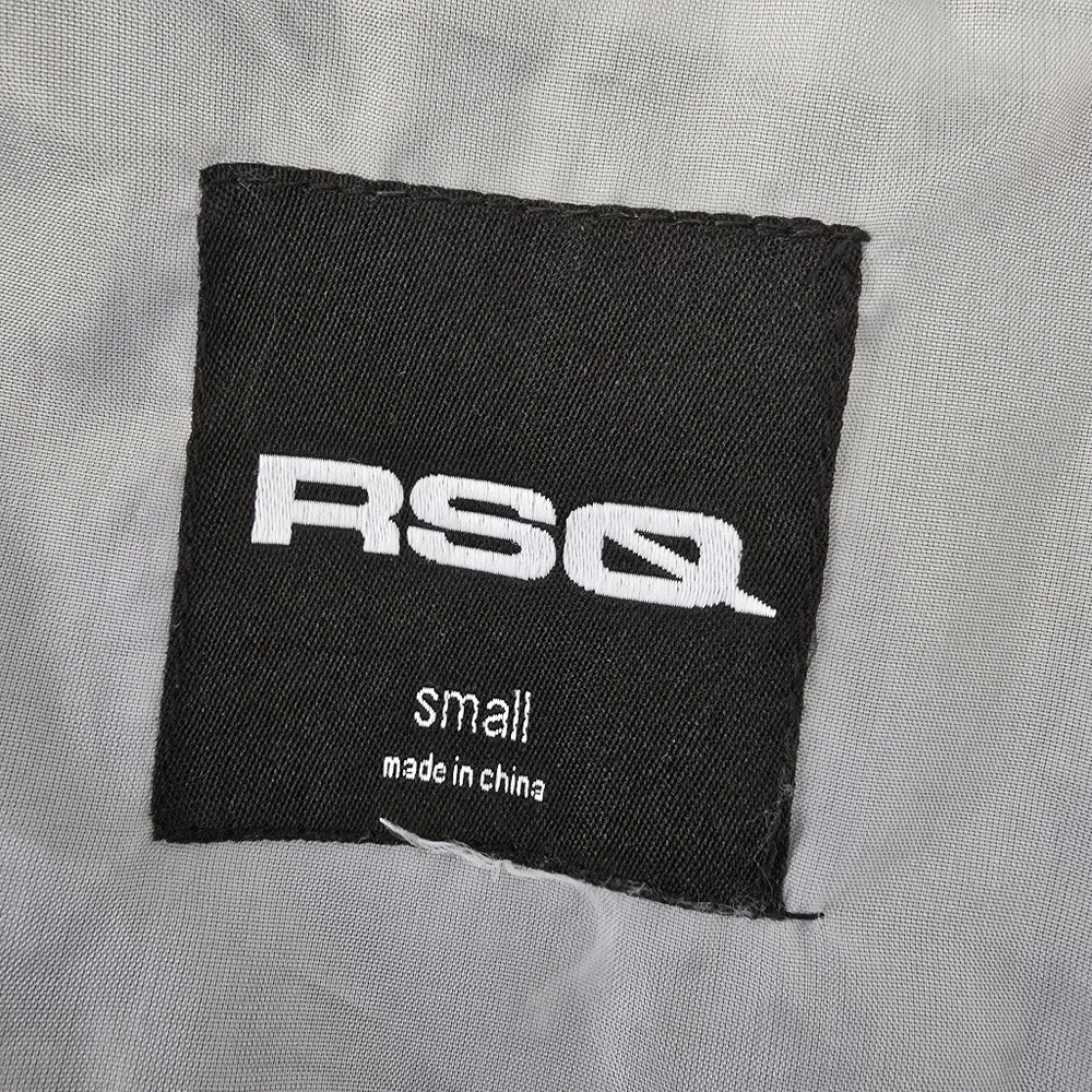 RSQ Colorblock Windbreaker Jacket Mens Medium Black Gray Y2K Streetwear Zip Hood - Picture 7 of 11
